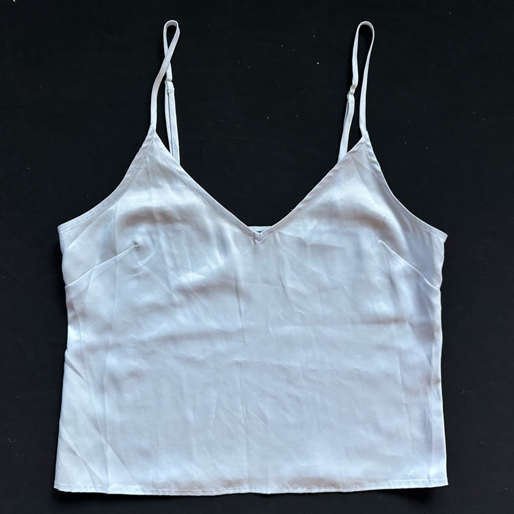 Generation Love White Silk-Look Spaghetti Strap Camisole light blue Small